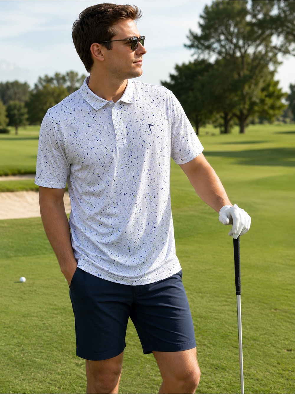 Adidas Golf Polo Shirt XL | Parley Ocean Plastic | White Print Performance Polo